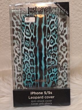 Just Cavalli Turquoise and Black Leopard iPhone 5/5s Case